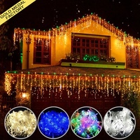 Sopel światła Led odkryty ciąg wróżka wodospad kurtyna lampa 4M AC220V Cortinas De Luces Luz dekoracji Party boże narodzenie światła 1